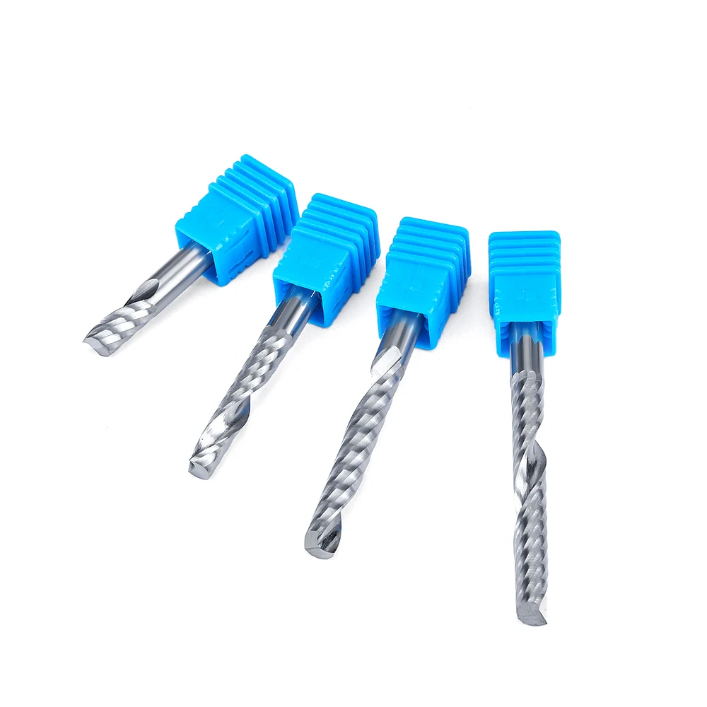 Vsharp-Espiral CNC Fresa, Gravura De Carboneto De Tungstênio, Ferramentas De Moinho De Fim, Bits Router para Madeira, PVC, 1 Flauta, 6mm, 8mm