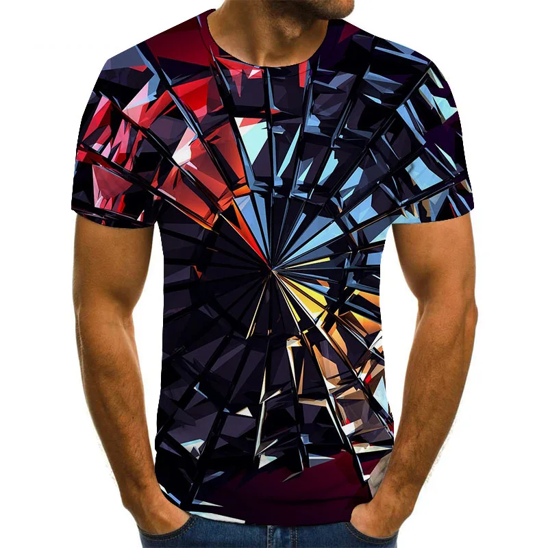 

2021 new summer turbine 3D T-shirts sell best in men's casual street wear T-shirts and sports hip-hop tops