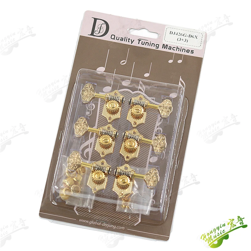 Taiwan made Guitar String Tuning Pegs Tuners Machine Heads classics open  type  golden retro  3L 3R