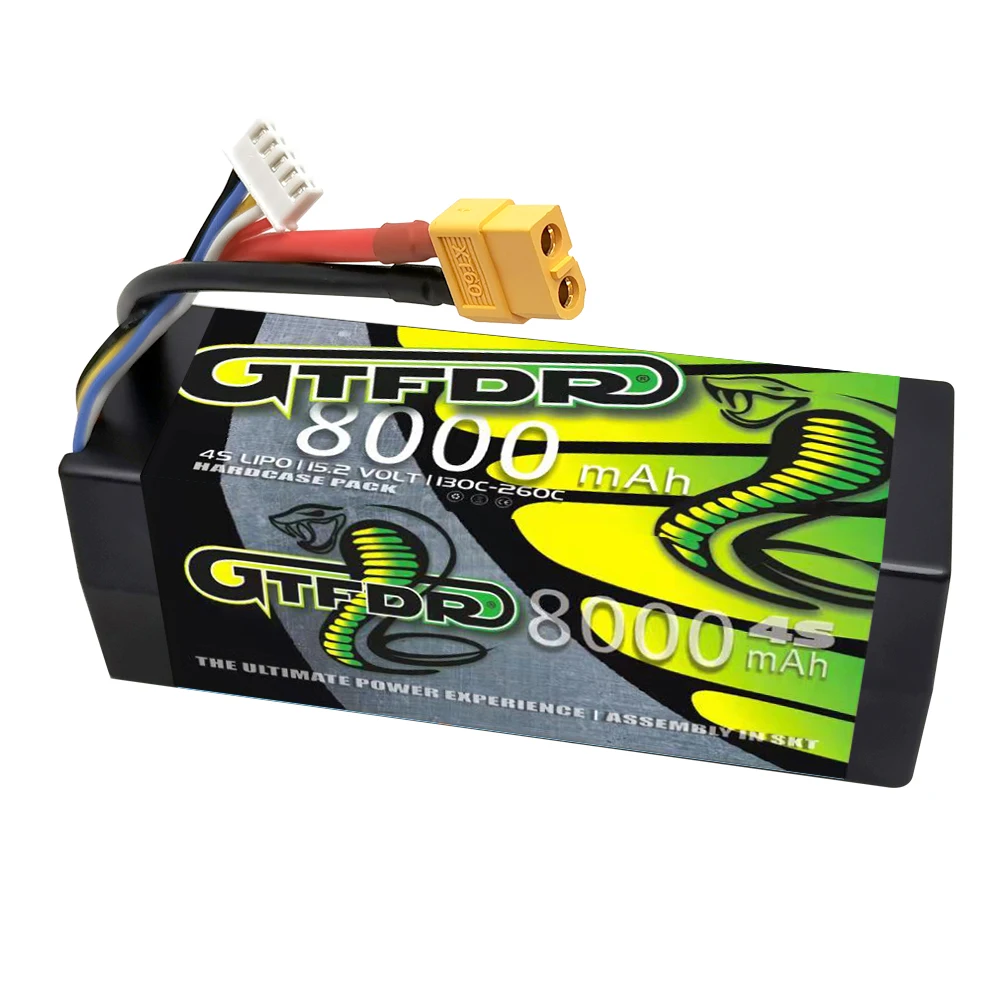 GTFDR 2PCS Battery Lipo 2S 3S 4S 7.6V 11.4V 15.2V 8000mAh 130C 260C 140C 280C HV Hardcase For Rc 1/8 1/10 Buggy Off-road Car