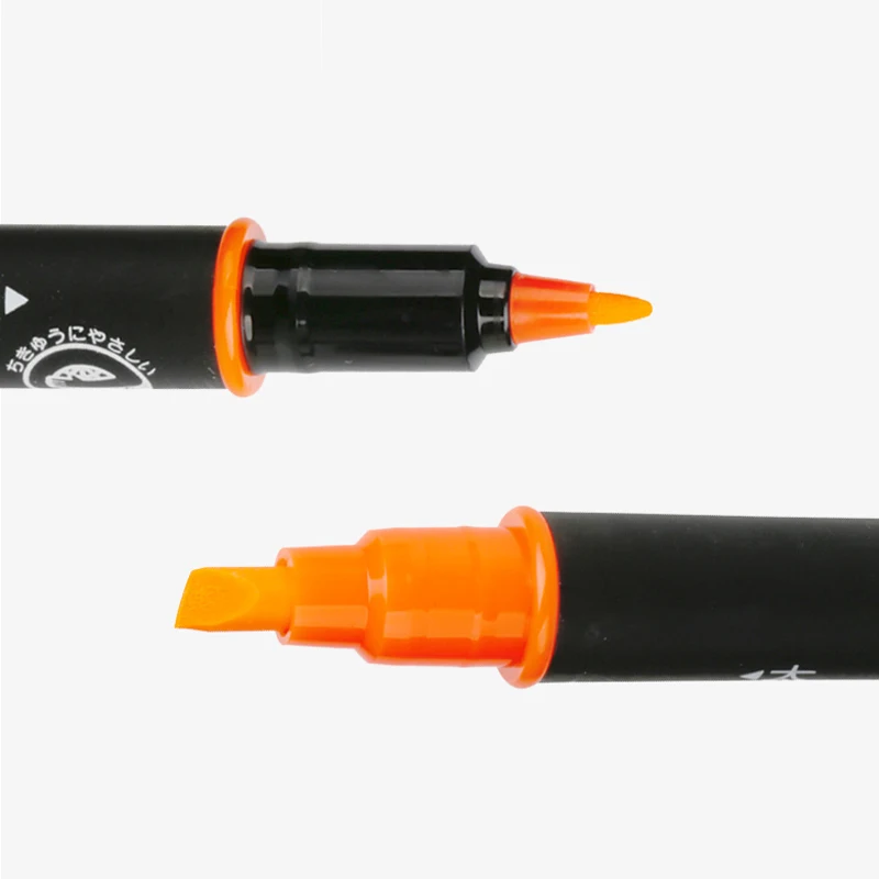 Uni Pus-101t Fluorescent Pen / Double Head Marking Pen Eye-catching Pen Set with Strong Water and Light Resistance