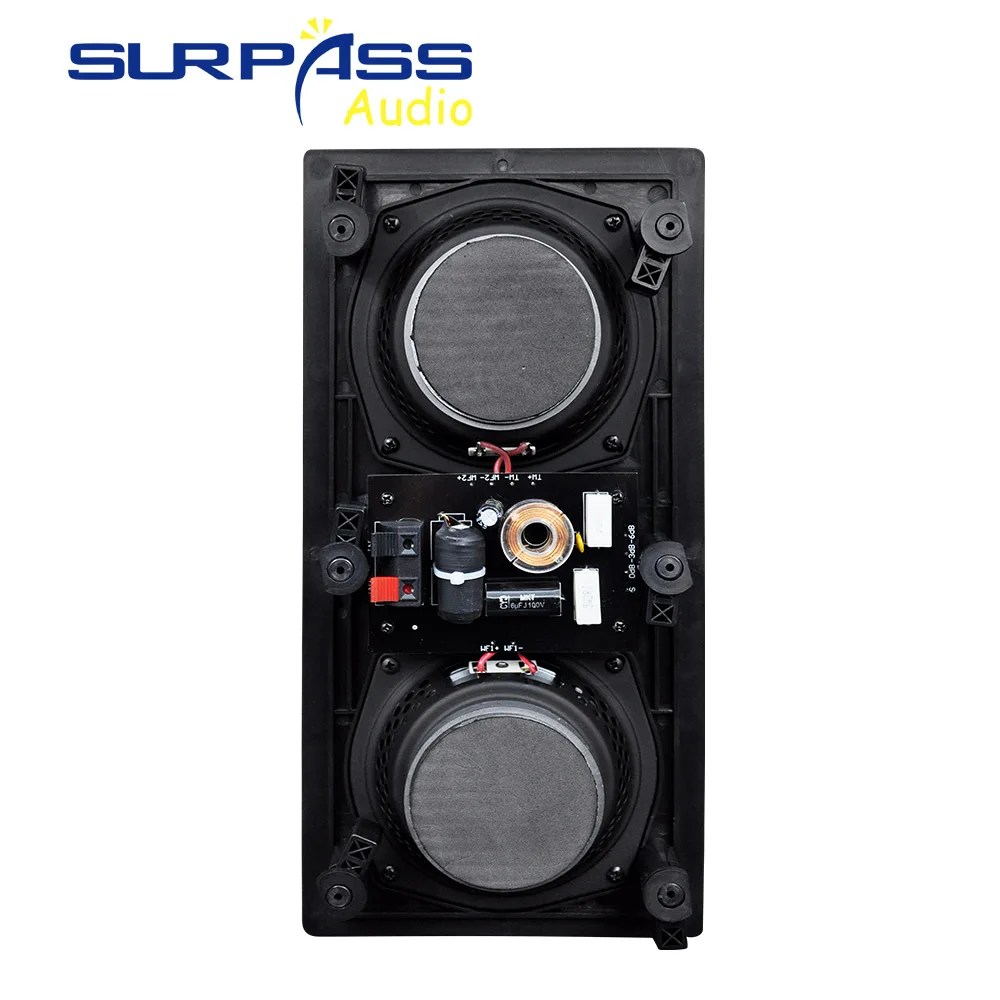 PA System Speaker Background Music 5inchx2 100W Output Power ABS Plastic Treble Subwoofer Rectangular Embedded Ceiling Speaker