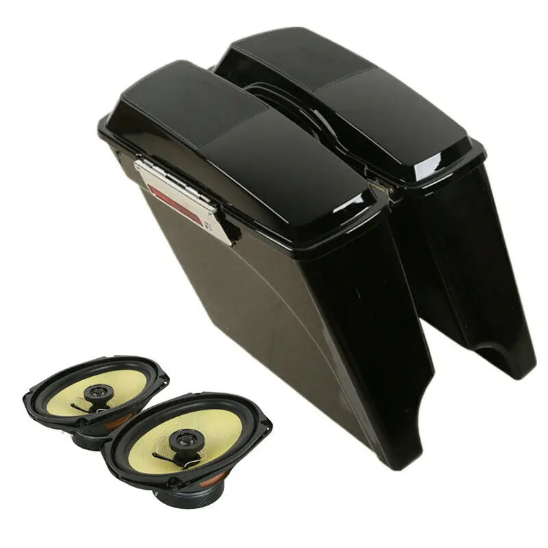 

Motorcycle 5" Extended Hard Saddlebag 6X9" Speakers For Harley Touring Road Street Electra Glide 1993-2013