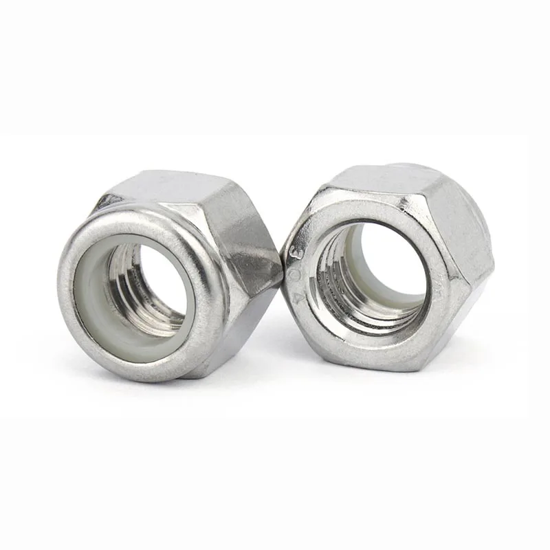 1/25pcs UNC/UNF 2 4 6 810# 1/4 5/16 3/8 7/16 to 3/4-16 304 Stainless Steel Hex Nylon Insert Lock Nut Self-locking Nylock Locknut