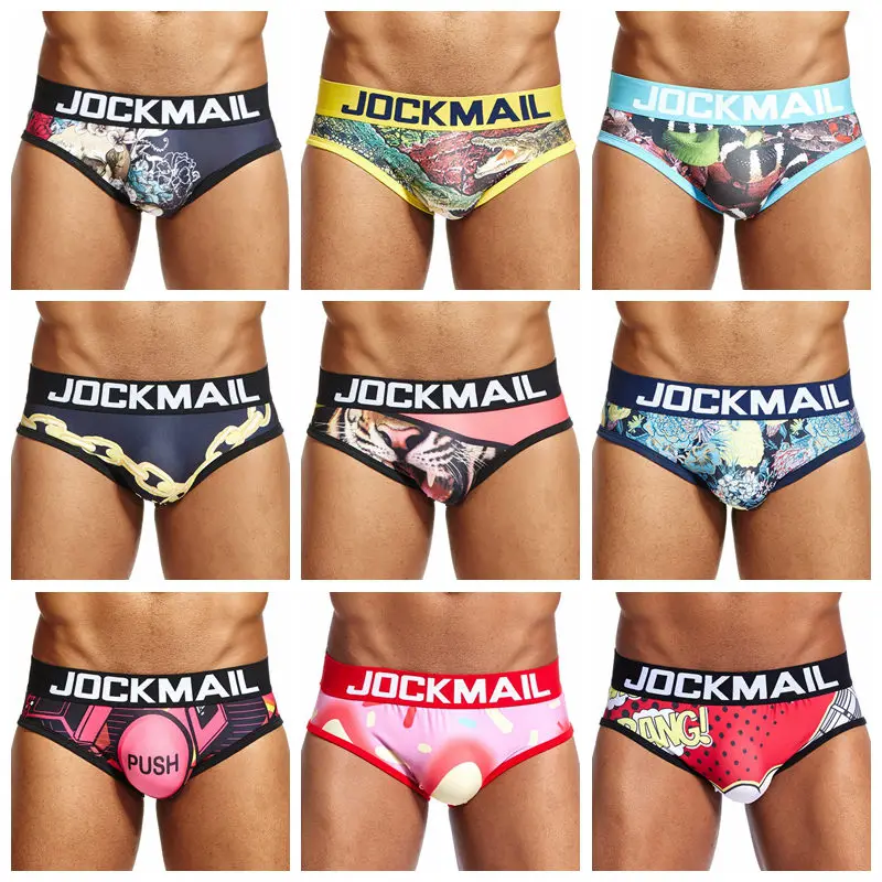 JOCKMAIL Brand Sexy Men Underwear Briefs Classic plaid print calzoncillos hombre slips calcinha Cueca Gay Underwear Male Panties