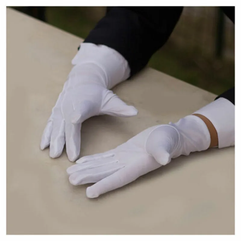 1Pair Adult White Gloves Formal Gloves Tuxedo Honor Guard Parade Shuffle Dance Jewelry Care Performance Party  Magic Show Unisex