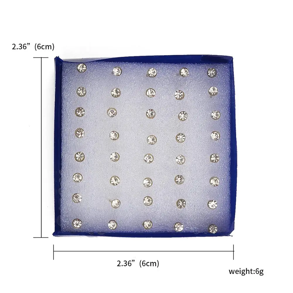 2,5 3 4 5 6mm Bunte Kristall Stud Ohrringe Neue Mode Einfache Ohrringe Piercing Kunststoff Ohr 20 Pairs Für frauen Schmuck