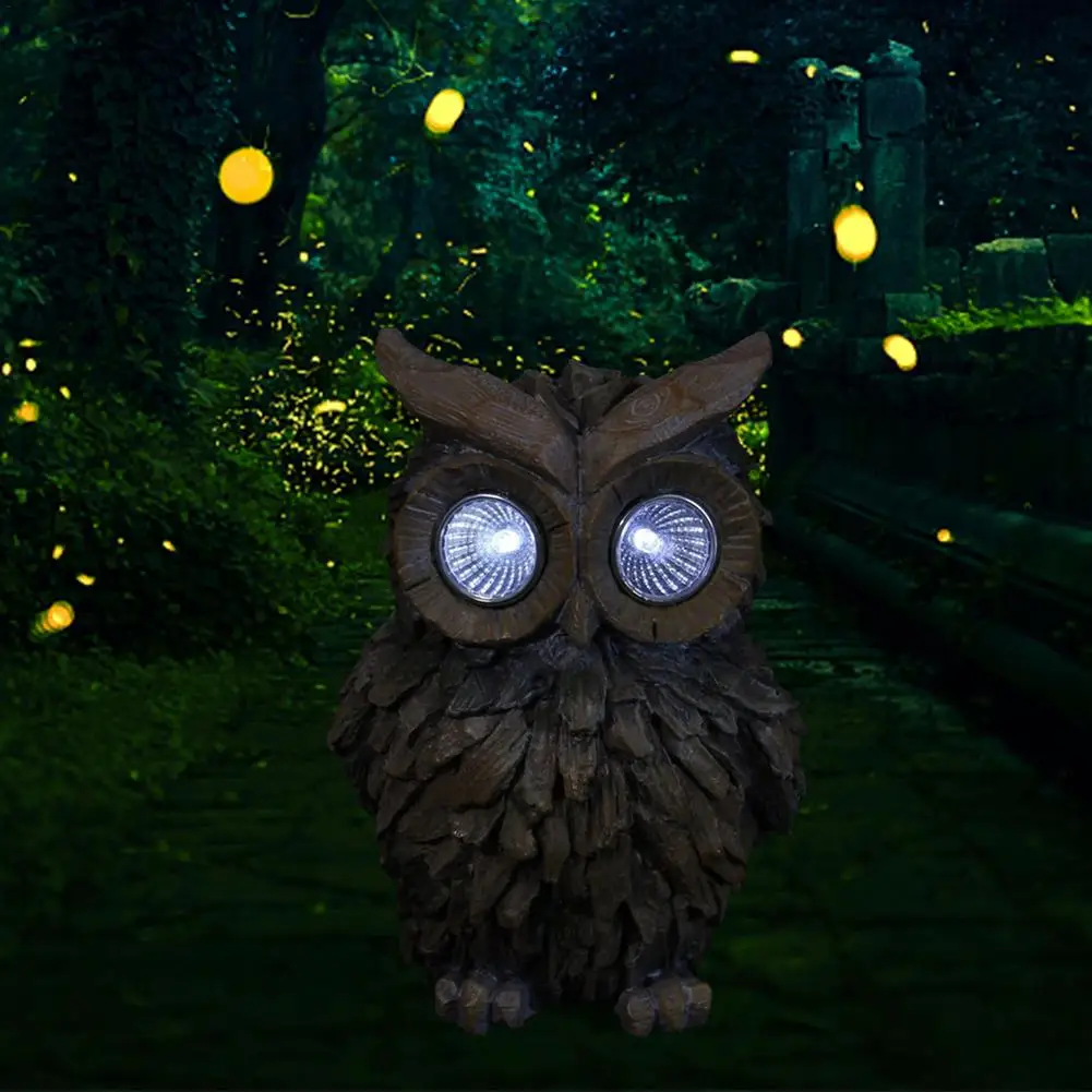 European Style Outdoors Solar Light Animal Owl Type Gardening Owl Ornaments With Bright LED Light Garden Night Light