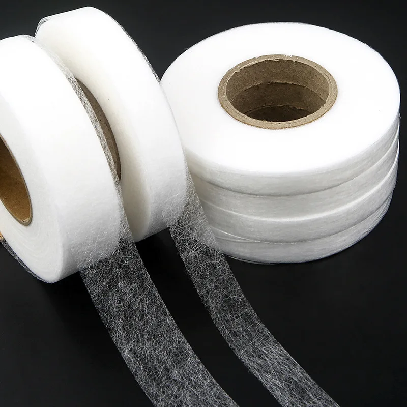 Double Faced Adhesive Fabric Tape White Black Patchwork Interlinings Iron On Melt Omentum DIY Clothing Sewing Accessories