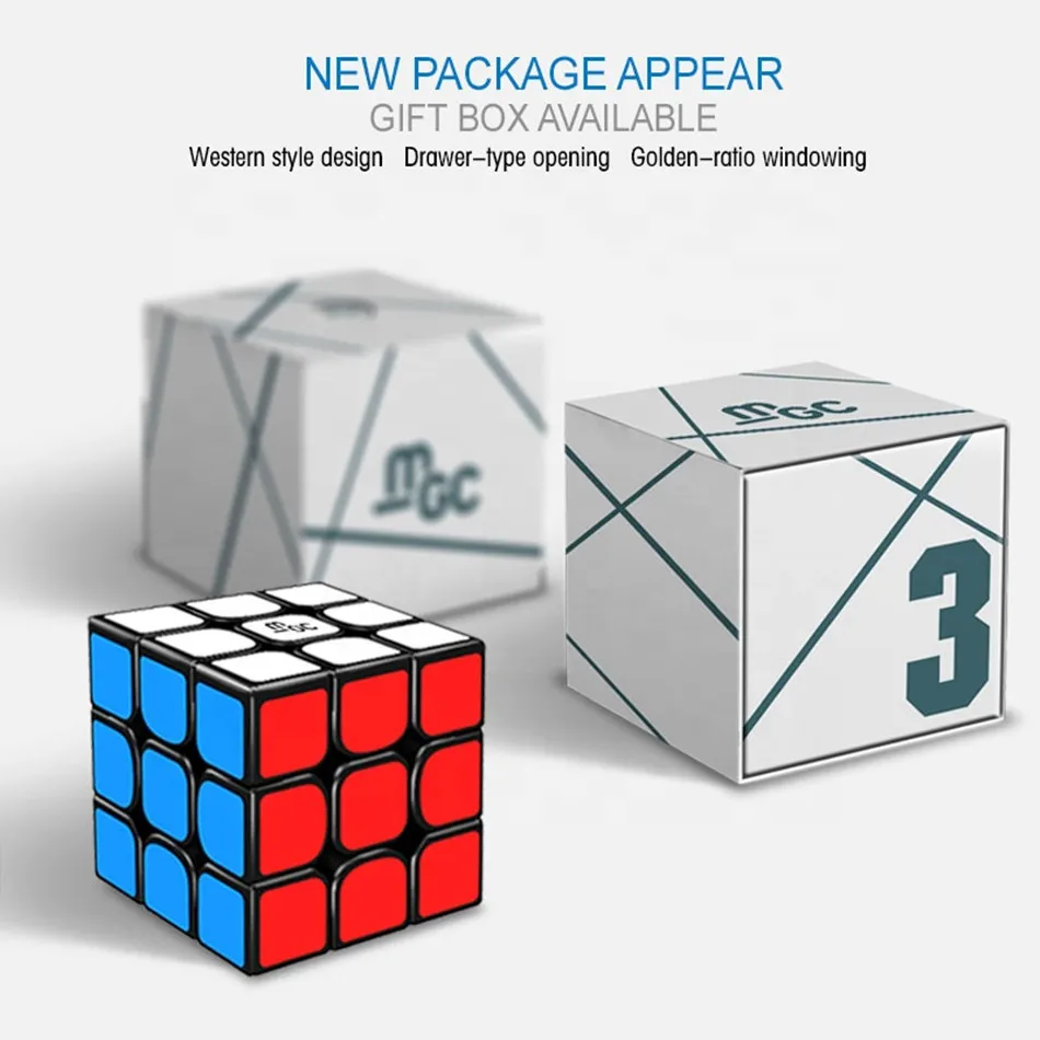 Yj MGC 3x3x3 マジックキューブ磁気 3x3 スピードキューブブラックコアパズルおもちゃギフト子供大人プロフェッショナルキューブゲーム