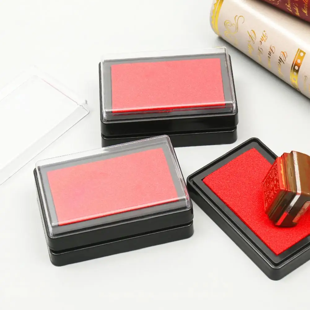 Almohadilla de tinta de secado rápido para manualidades, almohadilla de tinta de dedo reutilizable Rectangular de Color sólido para manualidades DIY, adecuada para sellos, papel, telas de madera