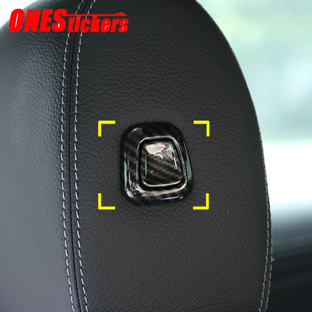 

For Mercedes Benz GLE Class W167 V167 GLE350/450 AMG Coupe Accessories 2020 Car Stickers Seat Headrest Lifting Button Cover Trim