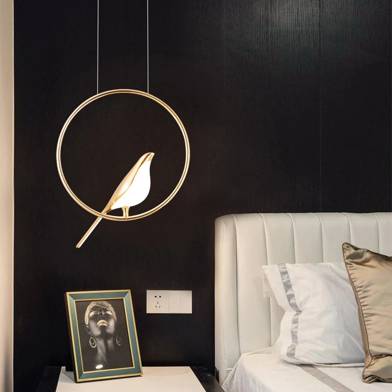 Nordic Modern LED Pendant Lights, Magpie Bird Chandeliers, Iluminação interior, Quarto, Cozinha, Sala de estar, Decoração de casa