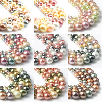 15 Colors Shell Pearls Beads Natural Shell Round Loose Spacer Beads for Jewelry Making DIY Bracelet Earrings 15''
