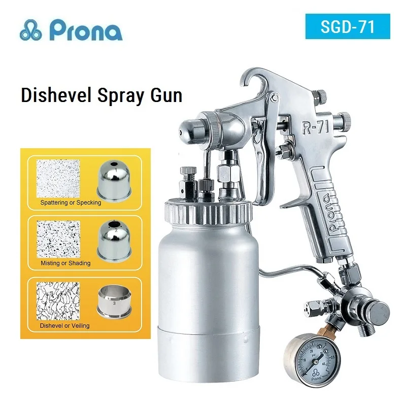 Prona SGD-71 Professional Dishevel Spray Gun Muticolor Painting Pistol Pneumatic Tools Decoration Paint Spray Guns SGD-R71