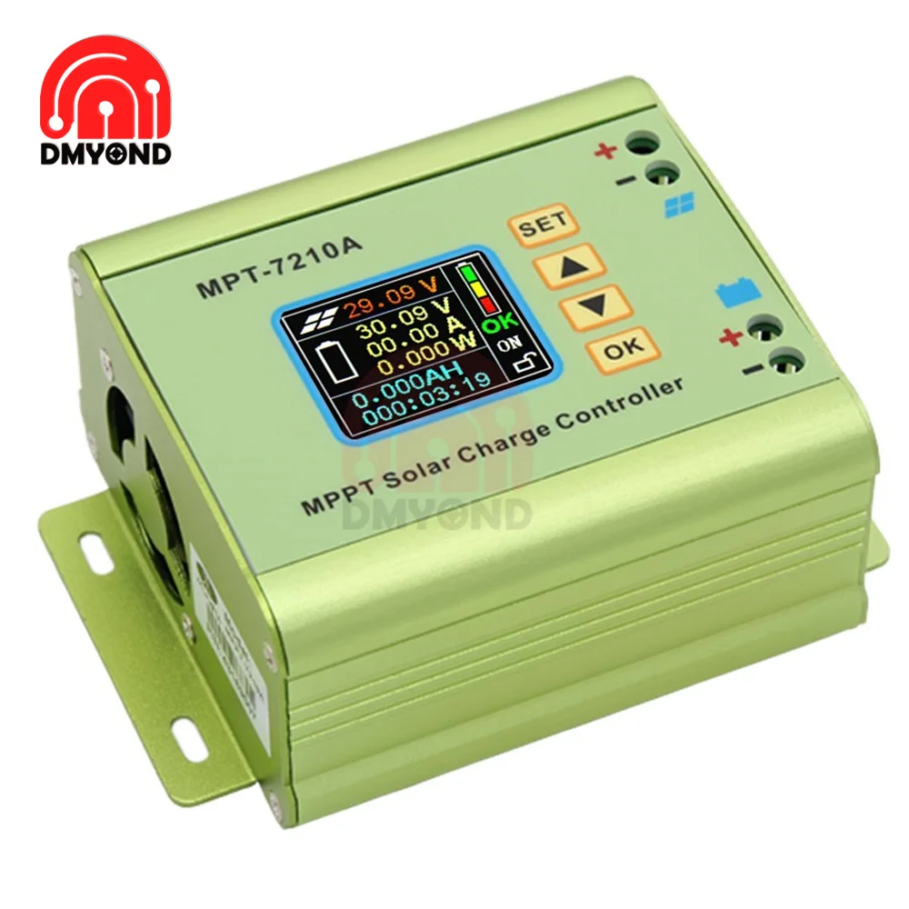 MPT-7210A Solar Charge Controller Fit DC 12-60V to DC 15-90V Lithium Battery Bank Solar Systems Regulators LCD Display