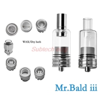 Original Mr Bald iii simple package 2 In 1 Quartze Ceramic Tanks For Wax Dry Herb Atomizer Vaporizer 5 types coil for choose