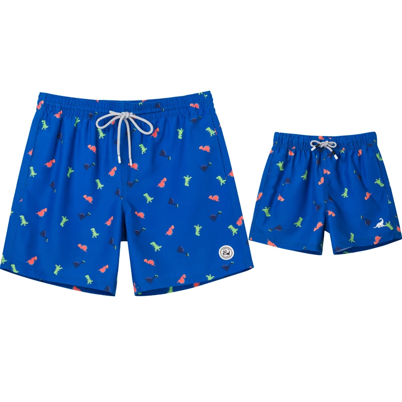 Father and Son Swim Trunks Family Matching Floral Quick Dry Beach Board Shorts Swimwear with Pocket Dad and Son Swimming Shorts