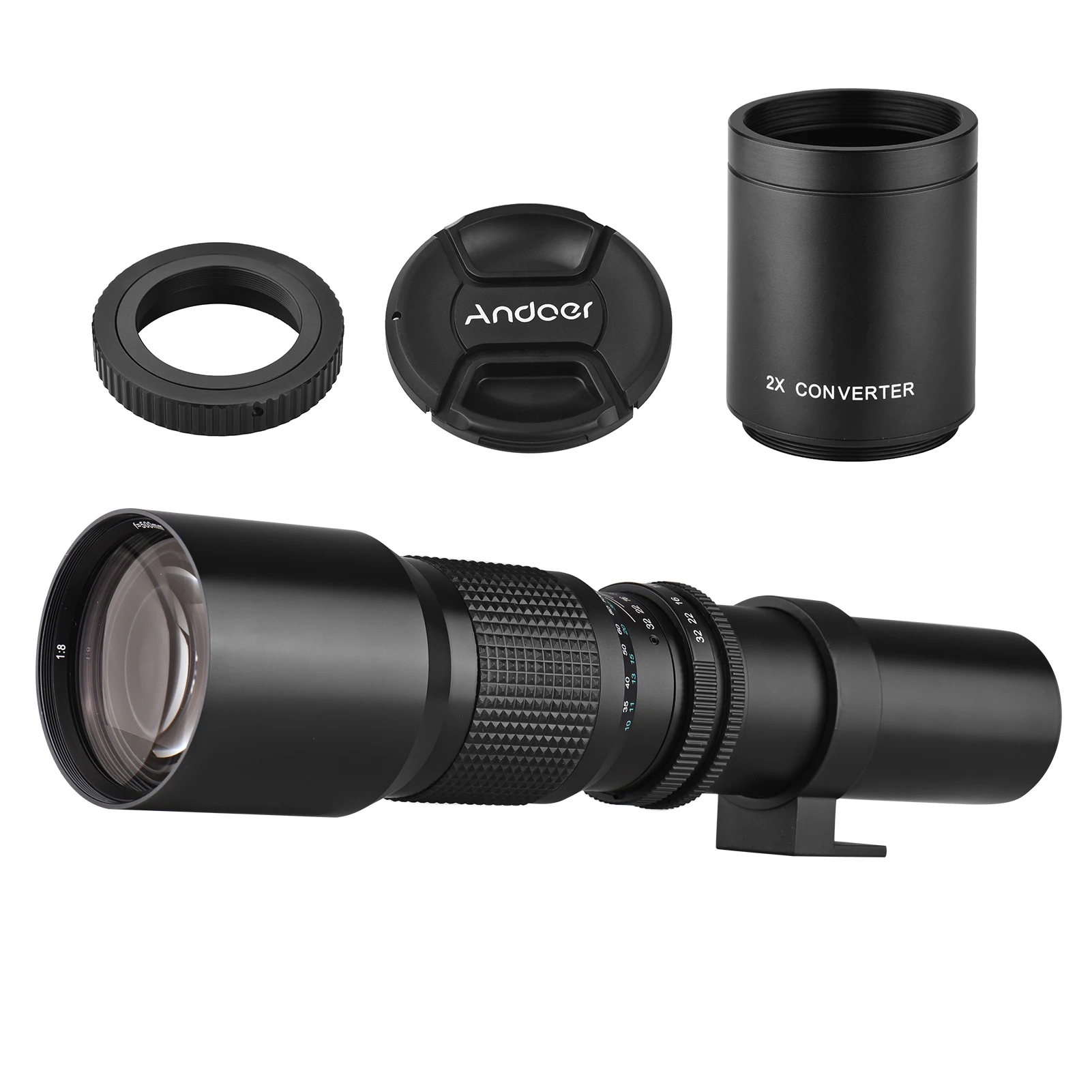 Teleobjetivo de cámara f/8 MF de 500/1000mm con lente convertidora 2X para Canon EOS 80D EOS 90D Rebel T5i T6i T6s T7 T8I SL3 EOS 60D