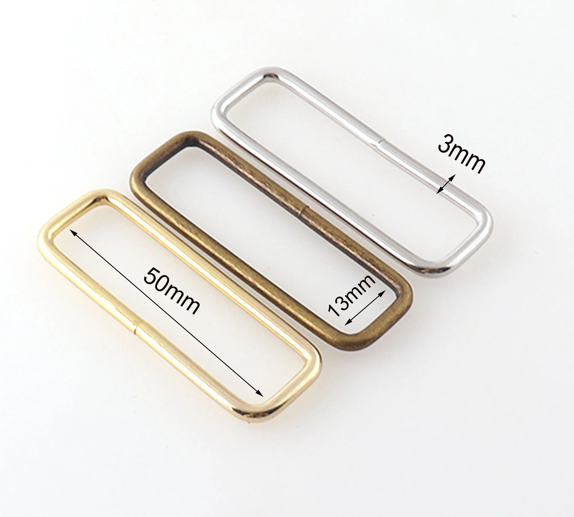 25mm 38mm 50mm Rectangle Rings buckle Gold Silver brass shoulder strap for strap Belt Bags DIY Accessories 6-10 pcs