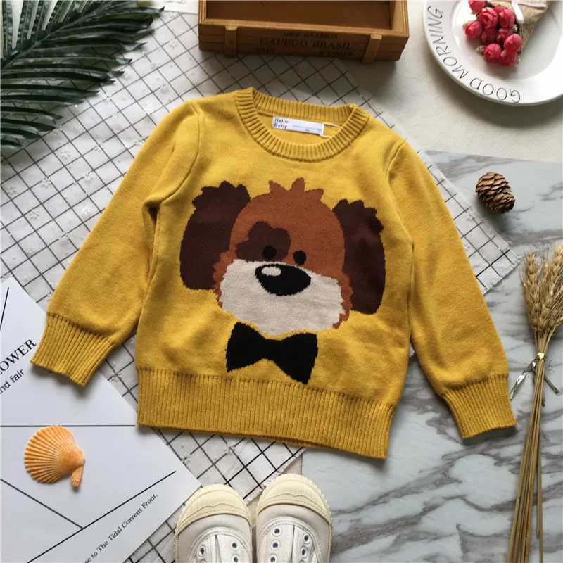 Tonytaobaby Fall and Winter Clothes New Style Baby Ginger Pure Cotton Puppy Sweater  Boy Sweater