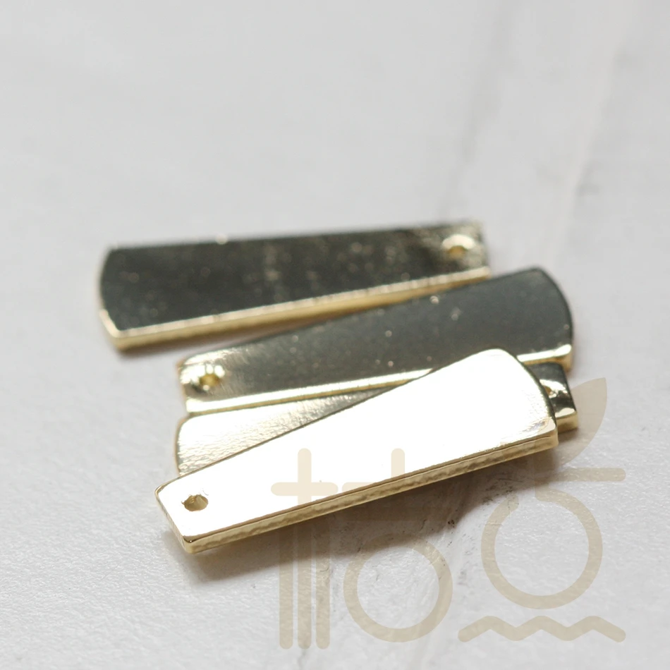 Solid Brass Trapezoid Charm - 20.3x7.9mm (3824C-V-174)