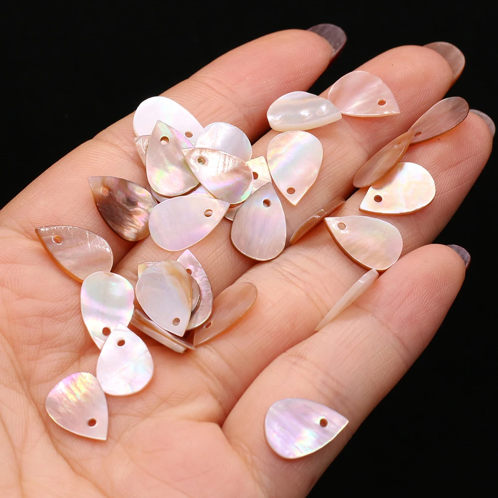 Natural Shell Pendant Water Drop Shaped Flake Loose Spacer Charms For Jewelry Making DIY Bracelet Necklace Earring Accessories