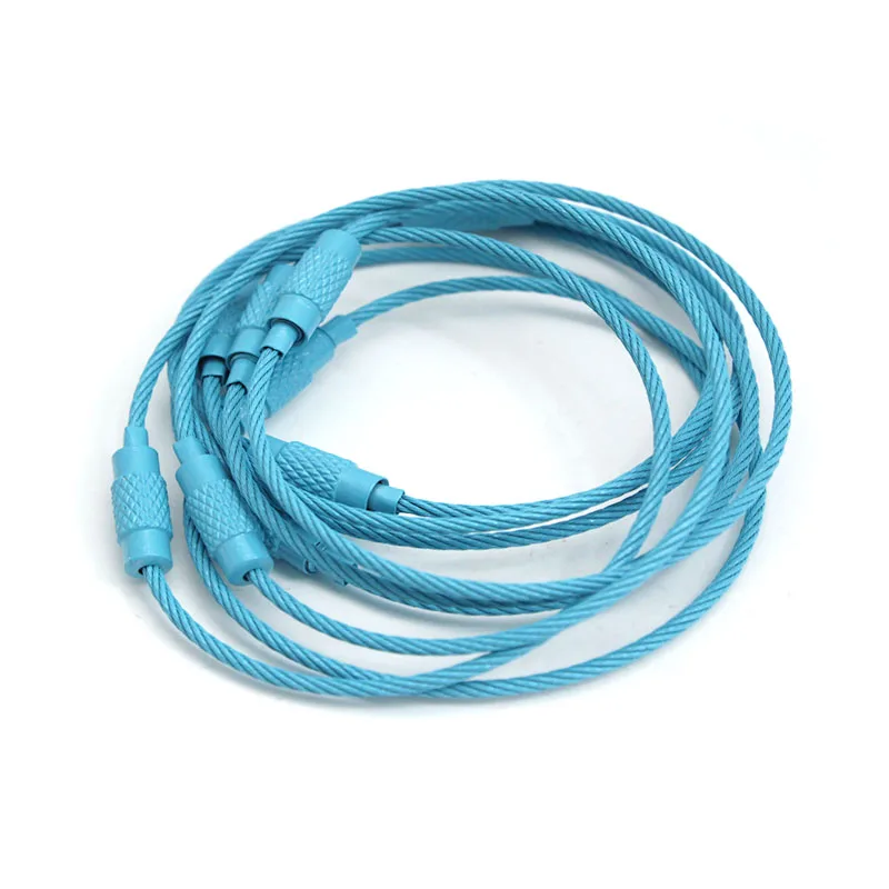 10-20pcs Stainless Steel Wire Keychain Ring Keyring Circle Loop