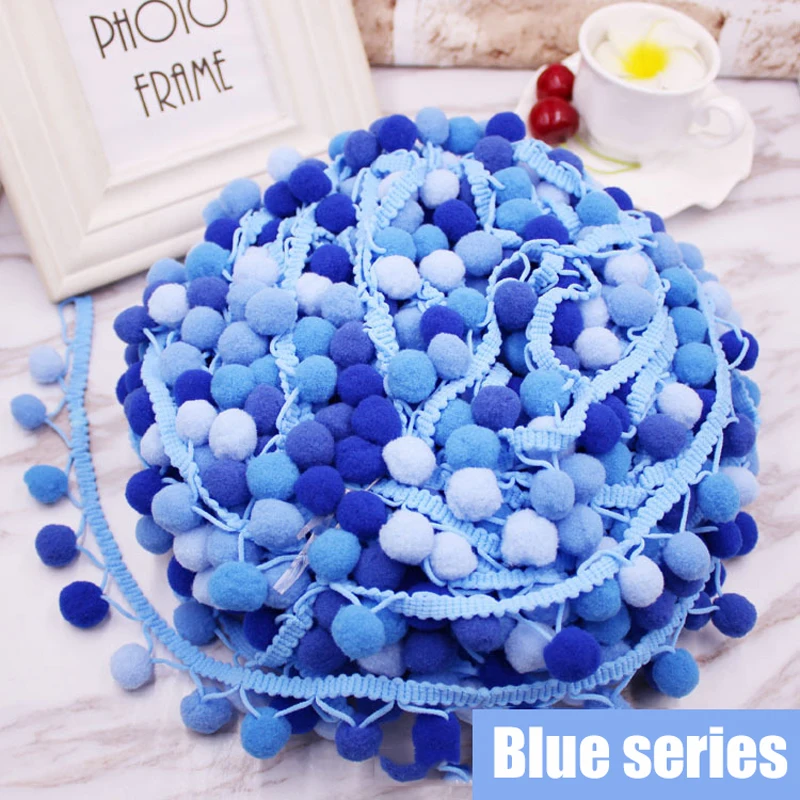 5yard Pom Pom Trim Ball Sewing Accessior Pompom Ball Lace Trim Tassel Fringe Ribbon Kintted Fabric DIY Craft Apparel Accessori