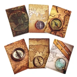 Creative Retro Nautical Map Pattern Passport Holder Men Travel Passport Cover ID Credit Card Holder Women Thin PU Leather Wallet