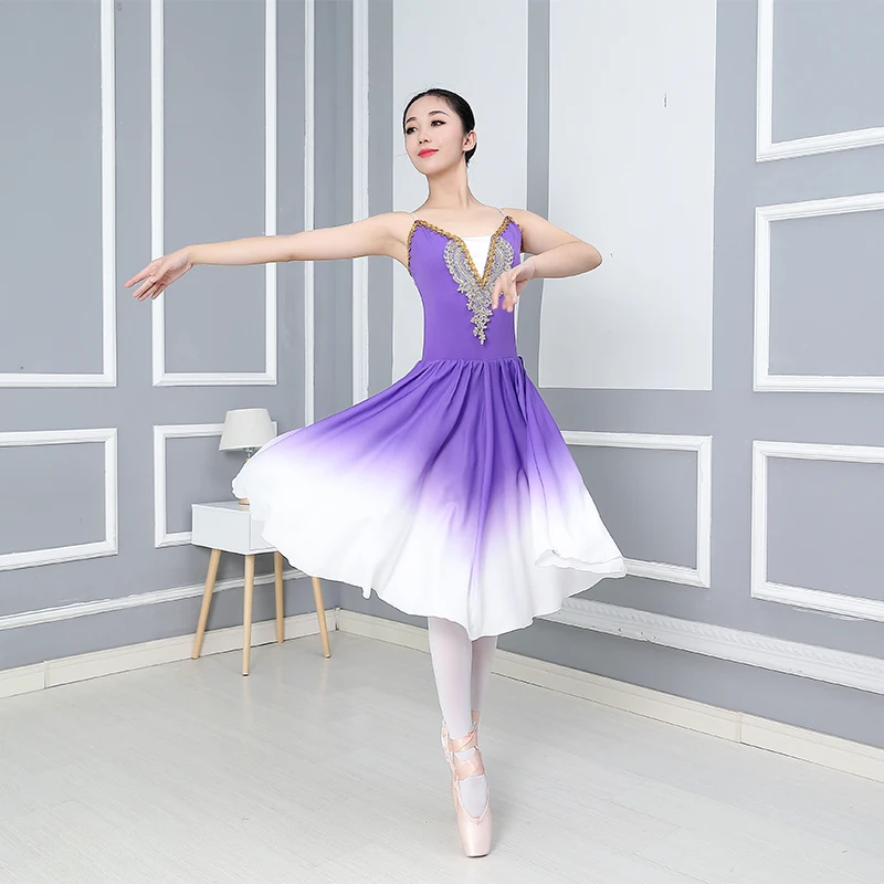 

Long Adult Children Ballet Tutu Dress Party Practice Clothes Modern Dance Costumes Kids Tutu Ballerina Chiffon Ballet Dress Girl