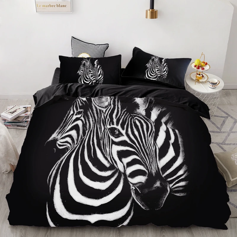 Imagem -04 - Dream Ns-jogo de Cama Moderno com Edredon Conjuntos de Roupa de Cama Queen Preto e Branco com Peças