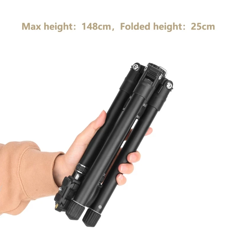 QZSD Q160D Portable Travel Aluminium Light Weight Tripod Accessories Camera Stand Selfie stick for iPhone Xiaomi Smart Phone