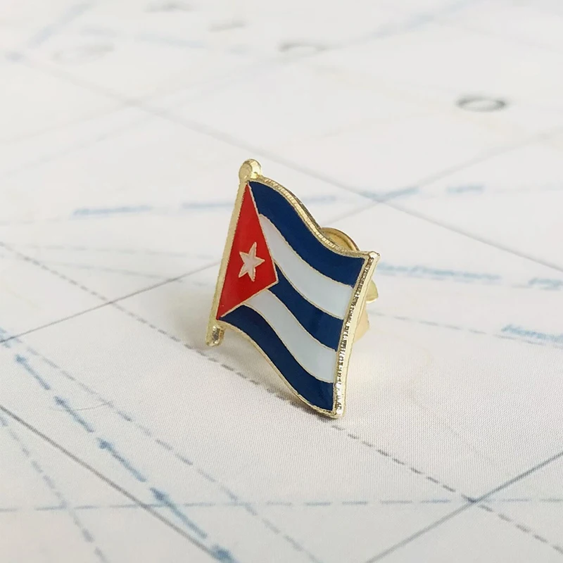 CUBA National Flag Embroidery Patches Badge Shield And Square Shape Pin One Set On The Cloth Armband Backpack Decoration Gifts