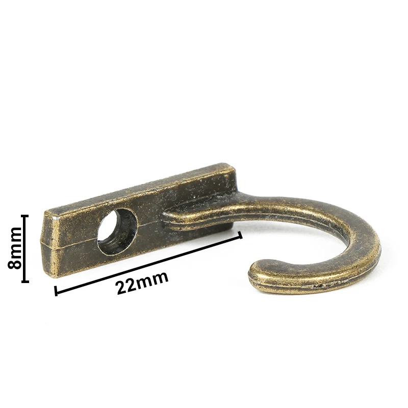 50PCS/lot Small antique decorative single hook for clothes wall hanger Robe Coat Wall Hanging Hooks Bronze Tone 22*21*8mm