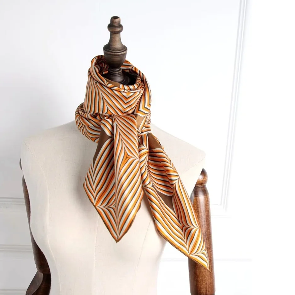 Women 100% Silk Scarf Shawl Fashion Hijab Head Scarves for Hair Wrapping 88*88cm