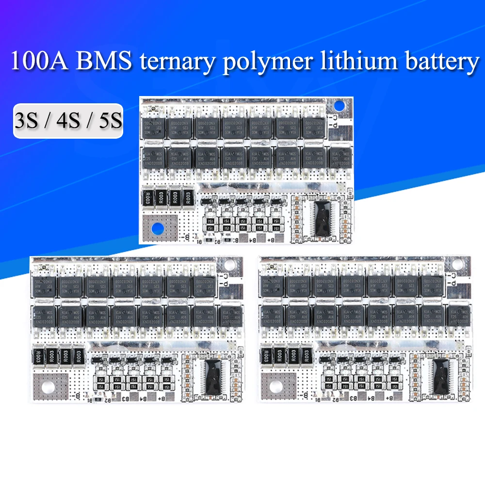 3S/4S/5S BMS 12v 16.8v 21v 3.7v 100a Li-ion Lmo Ternary Lithium Battery Protection Circuit Board Li-polymer Balance Charging