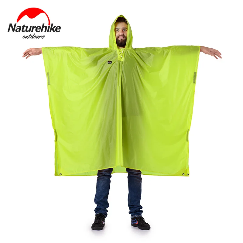 Imagem -03 - Naturehike-multifunções Impermeável Rain Jacket em Capa de Chuva 210t 20d Canopy Rainwear Camping Mat Blusão Bike Poncho