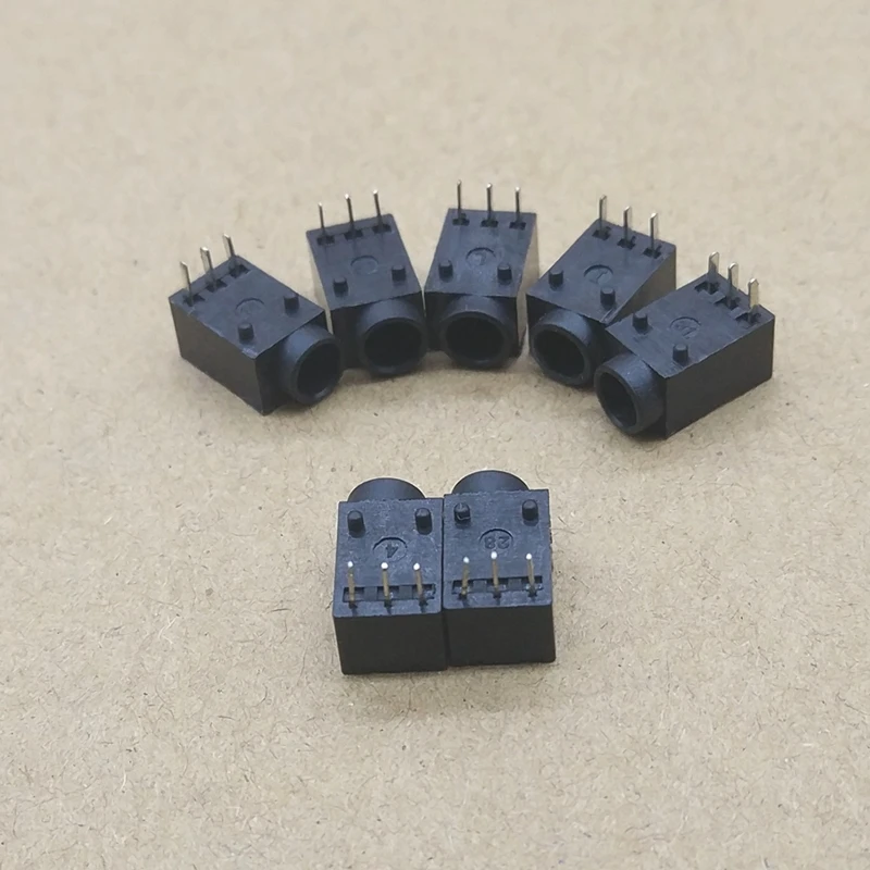 

50pcs Dc-003 Black Dc Power Jack Socket Connector Dc003 3.5 Diameter 1.3 Inner Round The Needle