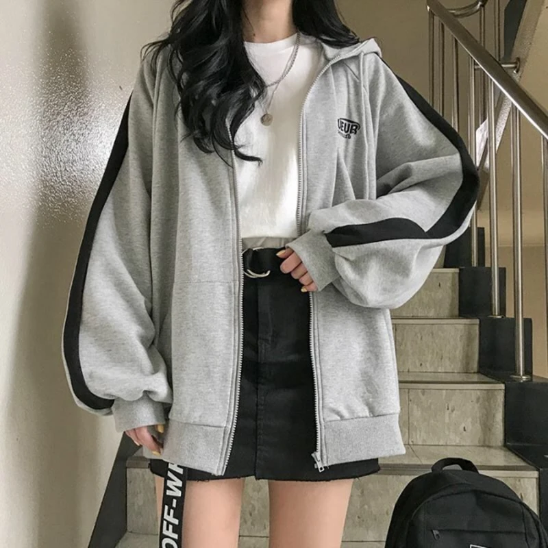 Oversized Hoodies Women Casual Long Sleeve Loose Sweatshirts Female Harajuku Street Boyfriend Style Sweatshirt Fleece Clothes