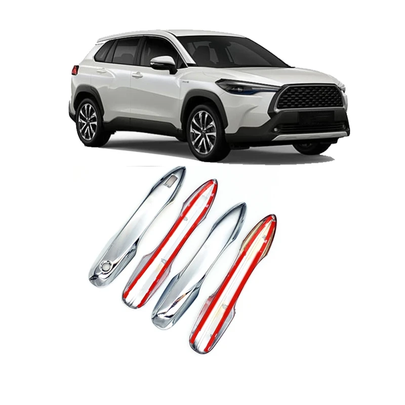 4PCS ABS Chrome Door Handle Cover Protective Covers Trims For Toyota Corolla Cross 2020 2021 Car-Styling Accssories