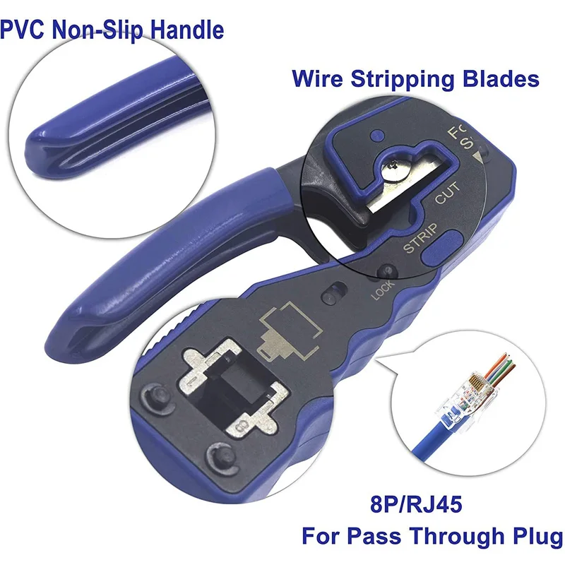 Rj45 Tool Network Crimper Cable Stripping Plier Stripper for Rj45 Cat6 Cat5E Cat5 Rj11 Rj12 Connector