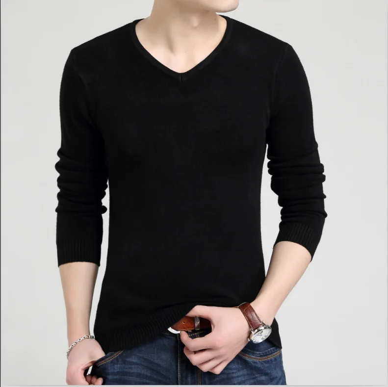 

MRMT 2024 Brand New Men's Sweater Self-cultivation Youth Knitted Sweater for Male Men's Solid Color Head Sweater