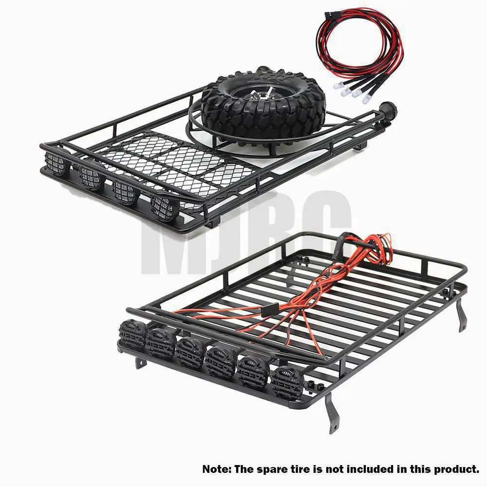 Metal Small Roof Luggage Rack LED Light For 1/10 RC Crawler For TRX4 Bronco Axial Scx10 RC4WD D90 CC01 TF2 JIMNY VS4-10