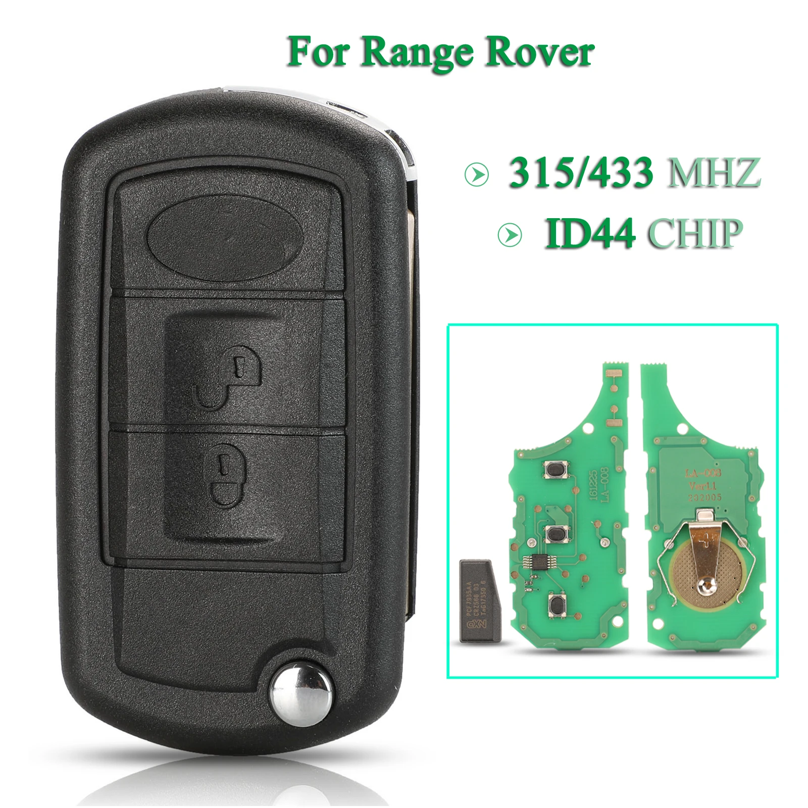 

jingyuqin For Land Rover Range Rover EWS Syste Folding Remote Car Key FOB 315Mhz/433MHz With ID44 Chip HU92 Blade 2 Buttons
