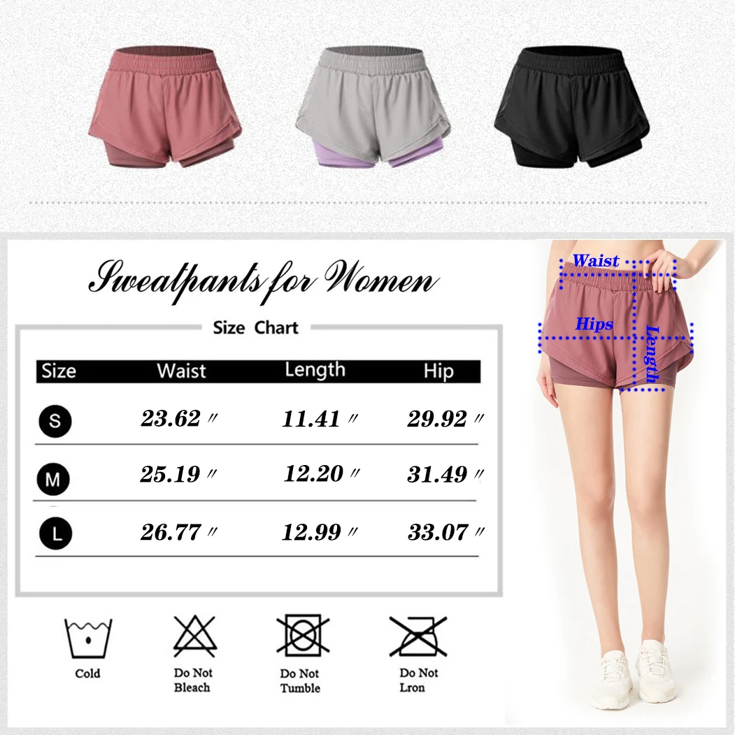 Running Athletic Shorts for Women Yoga Joggers Gym Quick-Dry Workout Loose Breathable Shorts