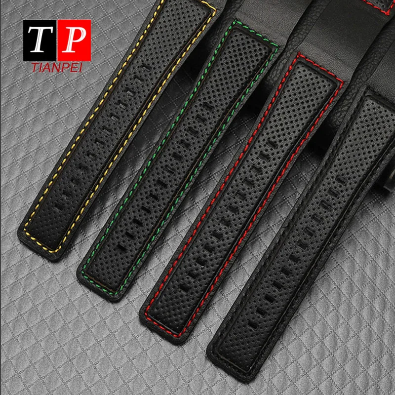 Simplicity leather watch band for Dietrich OTC-AO1 OT-3 waterproof 24mm watch strap black watch bracelet Cowhide wristwatches