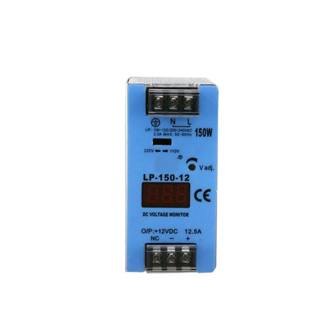 

LP-150-12 150w 12v 12.5A 24V 6.25A digital monitor din rail switching power supply For Industry