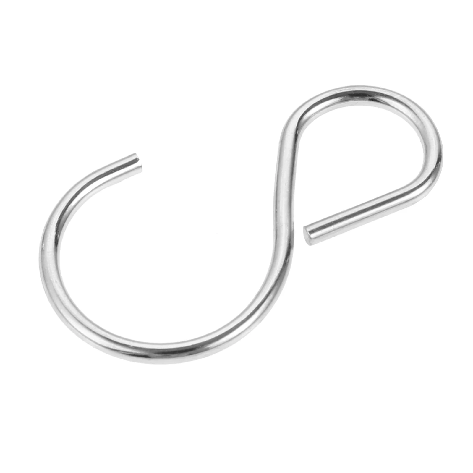 100Pcs S-Hook ห้องน้ำโลหะ S ประเภทห้องครัวห้องนอนตู้เสื้อผ้าสำนักงานตะขอสแตนเลส Super Load-Bearing เครื่องประด...