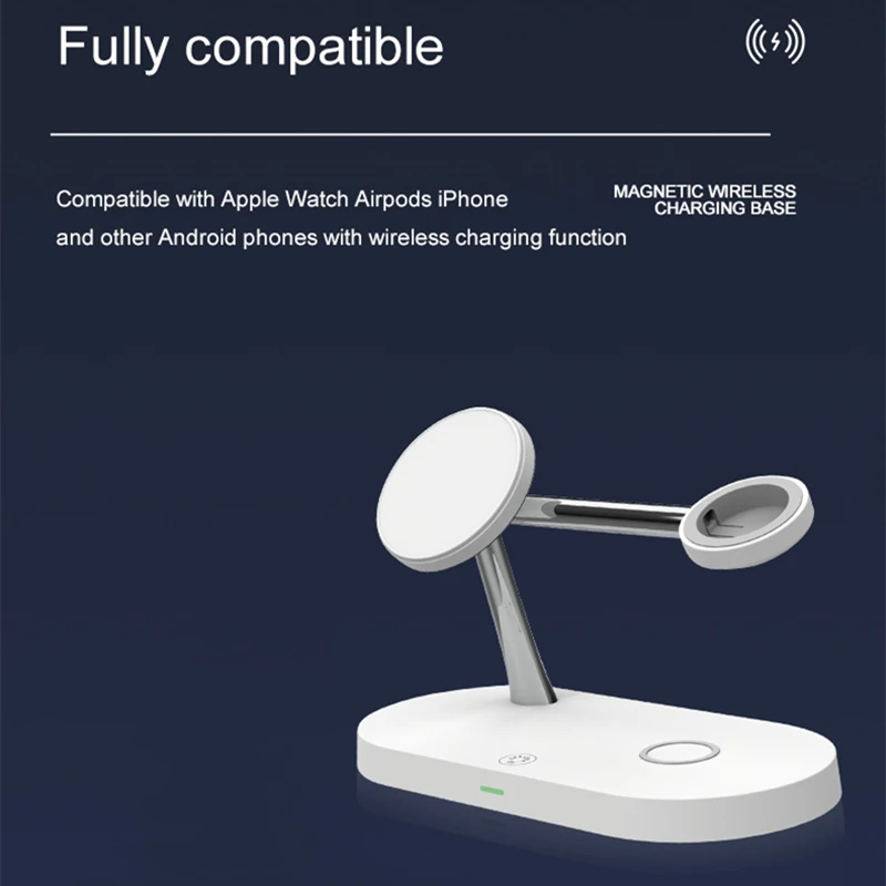 4 in 1 Magnetische Drahtlose Ladegerät Für iPhone 13 12 Pro Max Mini Airpods Pro 15W Schnelle Ladestation für apple Uhr 7 6 5 4